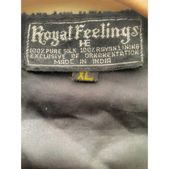 Vintage Royal Feelings Rainbow Sequin Jacket 100% Silk XL - Picture 3 of 5